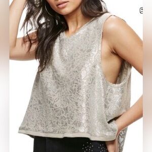 Free People Metallic Floral Tank